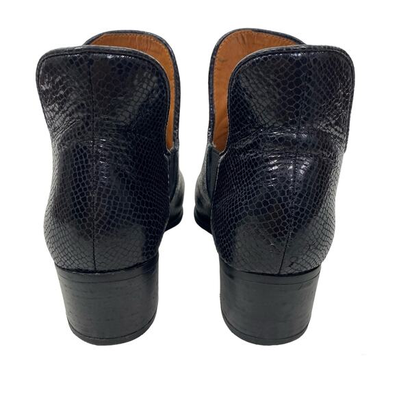 Franco Sarto Ashbury Boots Ankle Snake Embossed Leather Womens Size 6.5M Black - Picture 3 of 10